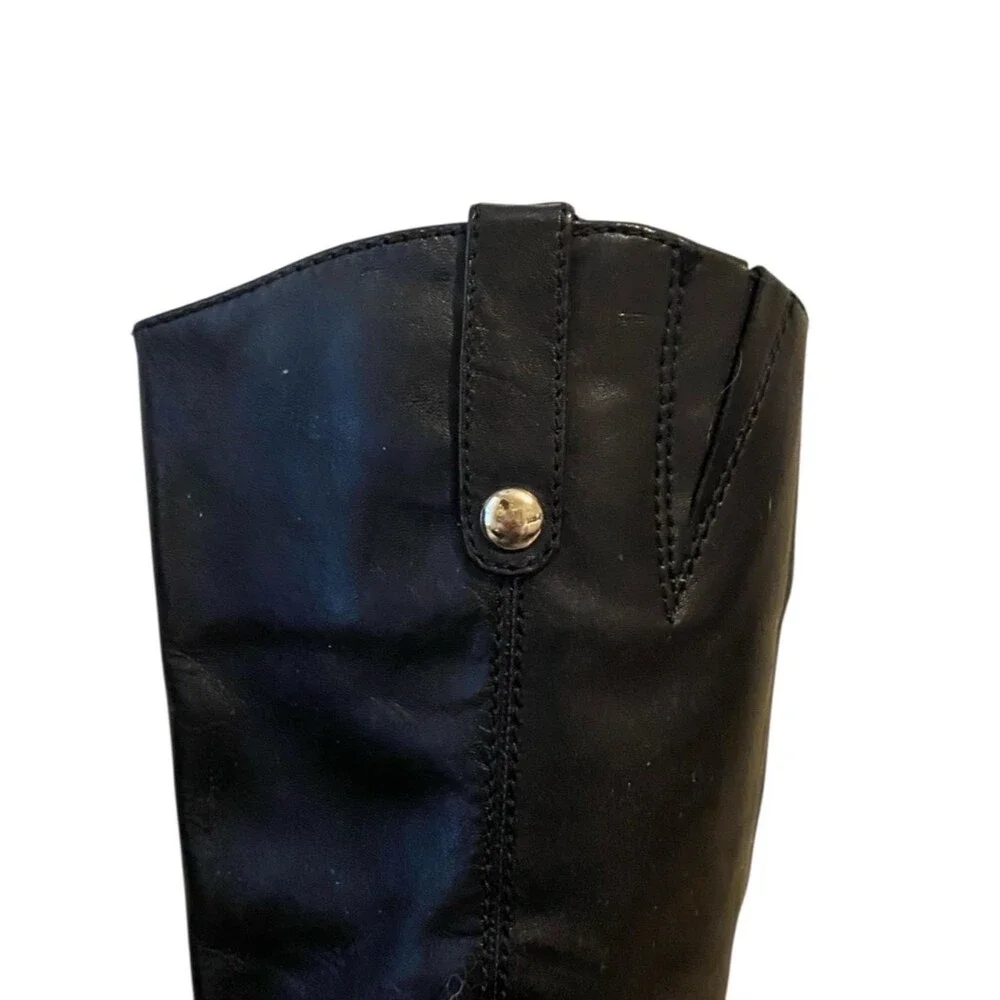 INC International Concepts Women's Fawne Black Leather Riding Boots NWOB Size 5